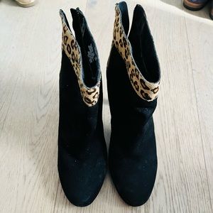 Suede high heel boot